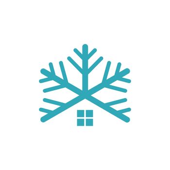 Snowflake House, HVAC Installation Logo Template Illustration Design. Vector EPS 10.