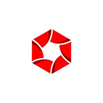 Hexagon Lens Photography Logo Template Illustration Design. Vector EPS 10.