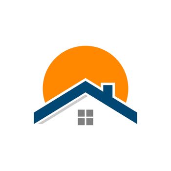 Sun Home vector Logo Template Illustration Design. Vector EPS 10.