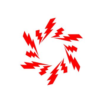 Ornamental Flower Thunderbolt Logo Template Illustration Design. Vector EPS 10.