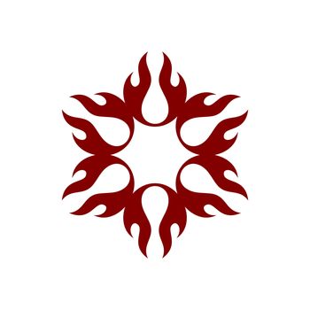 Red Flame Fire Flower Logo Template Illustration Design. Vector EPS 10.