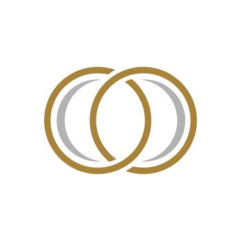 Two Gold Rings Infinity Logo Template Illustration Design. Vector EPS 10.