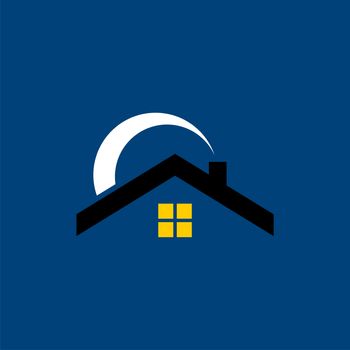 Moon House vector Logo Template Illustration Design. Vector EPS 10.