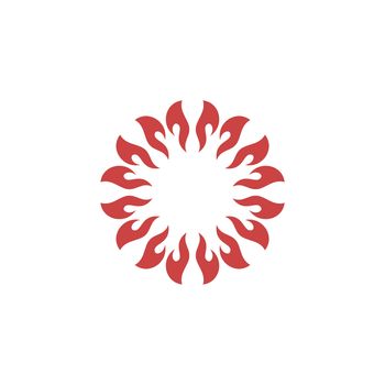 Red Ornamental Spa Flower Logo Template Illustration Design. Vector EPS 10.