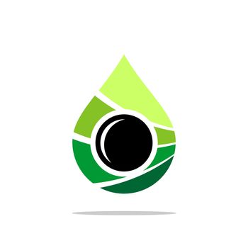 Green Droplet Eye Logo Template Illustration Design Illustration Design. Vector EPS 10.