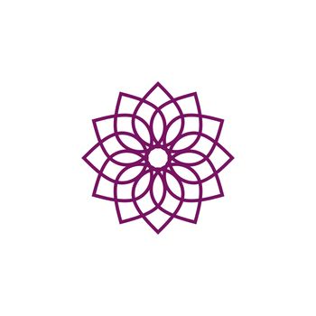 Purple Flower Ornamental Logo Template design eps 10