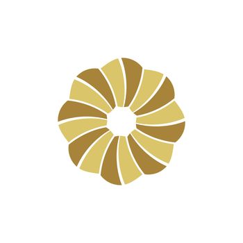 Gold Circle Flower Logo Template Illustration Design. Vector EPS 10.