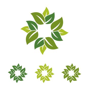 Green Leaves Ecology Logo Template Illustration Design. Vector EPS 10.