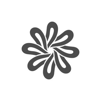 Grey Petals Ornamental Flower Logo Template illustration design EPS 10
