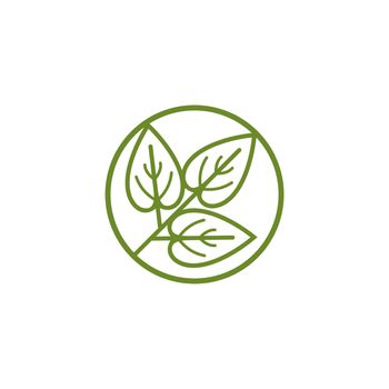 Circle Green Leaves Logo Template Illustration Design. Vector EPS 10.