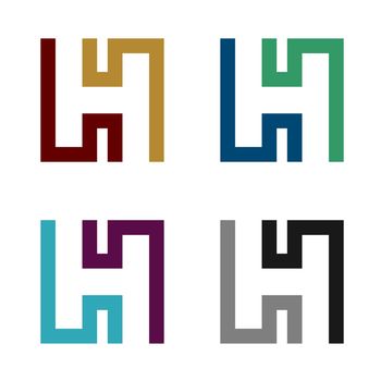 Set H Letter Logo Template Illustration Design Illustration Design. Vector EPS 10.