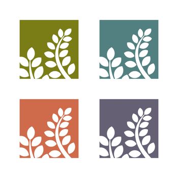 Leaves Square Ornamental Logo Template Illustration Design EPS 10