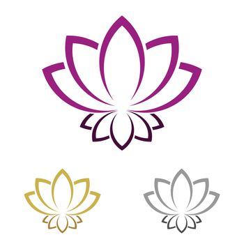 Lotus or Lily Flower Logo Template Illustration Design. Vector EPS 10.