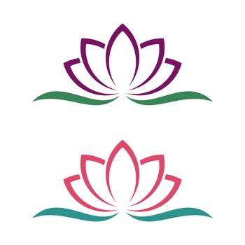 Lotus or Lily Flower Logo Template Illustration Design Illustration Design. Vector EPS 10.