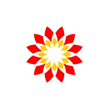 Red Sun Flower Logo Template Illustration Design EPS 10