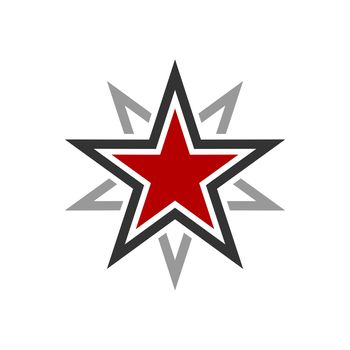Red Star Ornamental Logo Template Illustration Design EPS 10