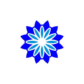 Blue Sunflower Logo Template Illustration Design EPS 10