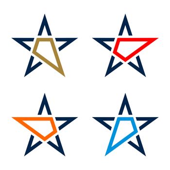 Set Abstract Arrow Star Logo Template Illustration Design EPS 10