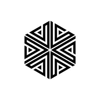 Hexagon Shape Celtic Tribal Logo Template Illustration Design Illustration Design. Vector EPS 10.