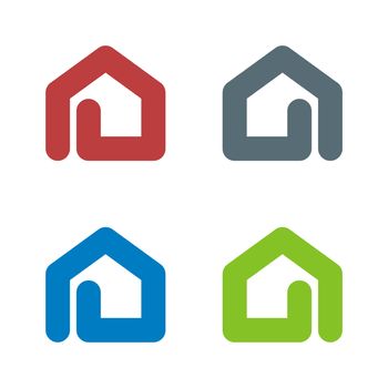 Paper Clip Home Logo Template Illustration Design Illustration Design. Vector EPS 10.