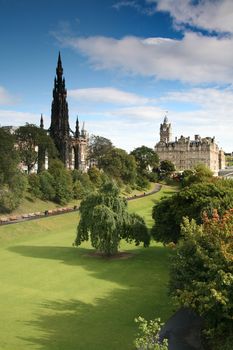 Edinburgh Princes Street Gardens and the Scott Memorial