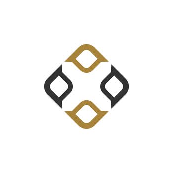 Gold Diamond Square Pattern Logo Template Illustration Design. Vector EPS 10.