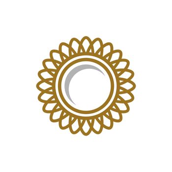 Gold Flower Pattern Ornament Logo Template. Vector EPS 10.