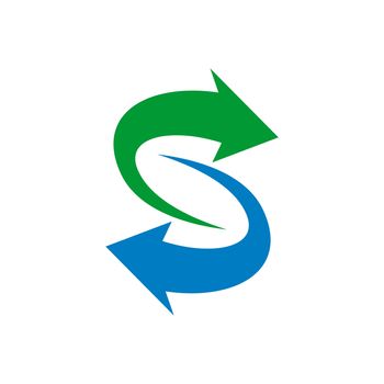 S Letter Arrow Logo Template Illustration Design. Vector EPS 10.