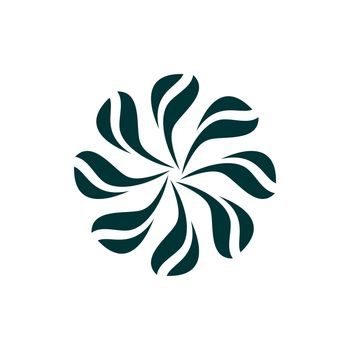 Circle Green Leaves Ornamental Logo Template Illustration Design. Vector EPS 10.