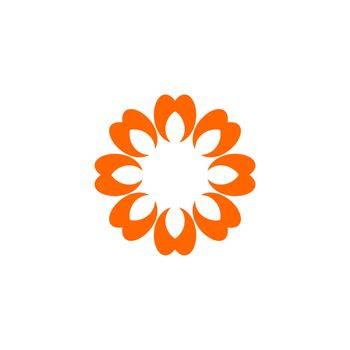Orange Ornamental Blossom Flower Logo Template Illustration Design Illustration Design. Vector EPS 10.