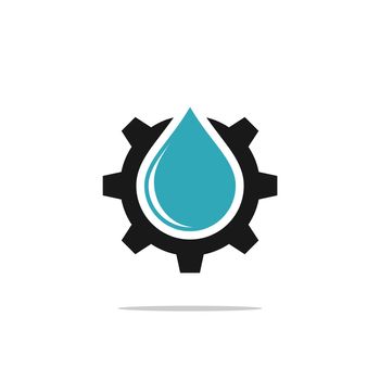 Drop Water Gear Logo Template Illustration Design. Vector EPS 10.