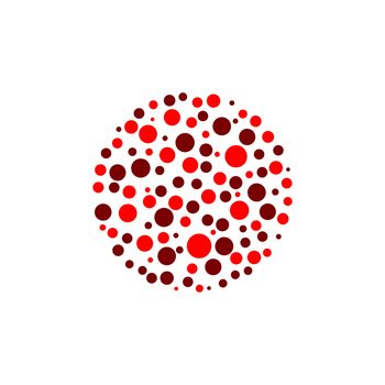 Red Dots Circle Shape Logo Template Illustration Design Illustration Design. Vector EPS 10.