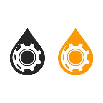 Drop Oil Gear Logo Template Illustration Design. Vector EPS 10.