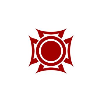 Red Ribbon Shield Logo Template Illustration Design Illustration Design. Vector EPS 10.