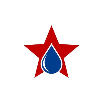 Drop Water and Star Logo Template Illustration Design. Vector EPS 10.