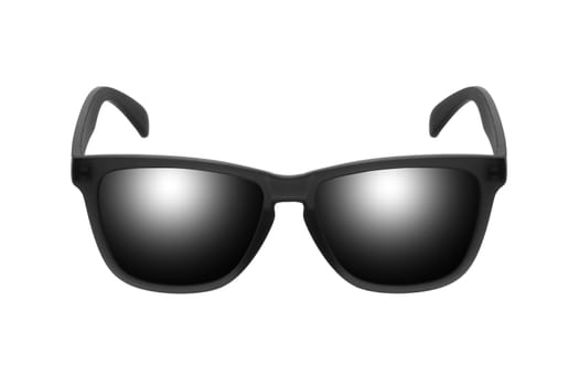 Sunglasses with black lenses isolated on white background