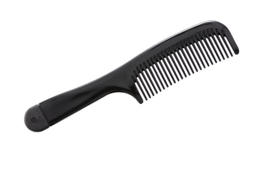 Black hair comb isolated on a white background