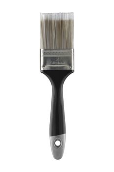 A 2" 50.8mm two inch decorators paint brush on white with clipping path