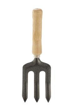 A garden hand fork isolated on white with clipping path