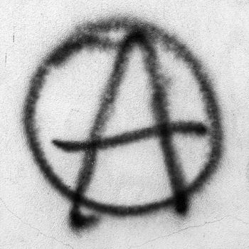 Symbol of anarchy painted on the wall