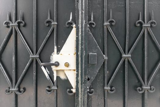 Forged Metal Gate and sealed. The gate was painted white in a small part. Ideal for background