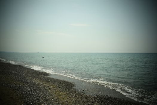 Beach and sea of Marina di Cecina, Maremma, Tuscany, Italy, Europe