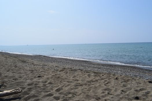 Beach and sea of Marina di Cecina, Maremma, Tuscany, Italy, Europe