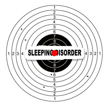 Shooting target with word sleeping disorder made in 2d software
