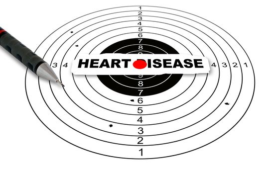 Shooting target with word heart disease made in 2d software
