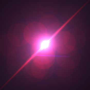 star with lens flare and bokeh effect made in 3d software