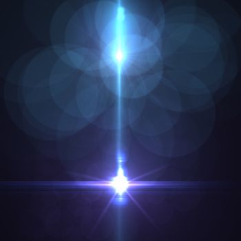 star with lens flare and bokeh effect made in 3d software