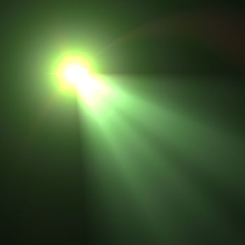 star with lens flare and bokeh effect made in 3d software