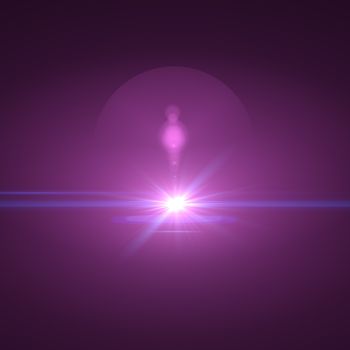 star with lens flare and bokeh effect made in 3d software