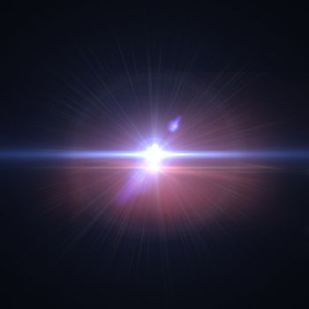 star with lens flare and bokeh effect made in 3d software